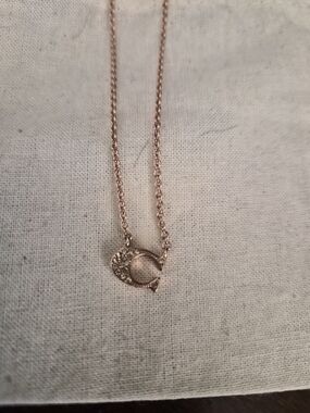 Coach Rose Gold Letter C Necklace -